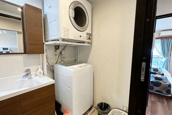 本部町 コンドミニアム ゆくりなリゾート沖縄 海風 客室 ファミリールーム 洗面所 洗濯機 ガス乾燥機
