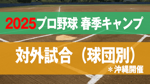 2025プロ野球 春季キャンプ 対外試合 球団別